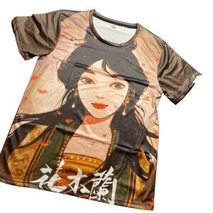 Mulan Princess Blouse Princess Knit Shirt Women Dri Fit Short Sleeve Tee Shirt